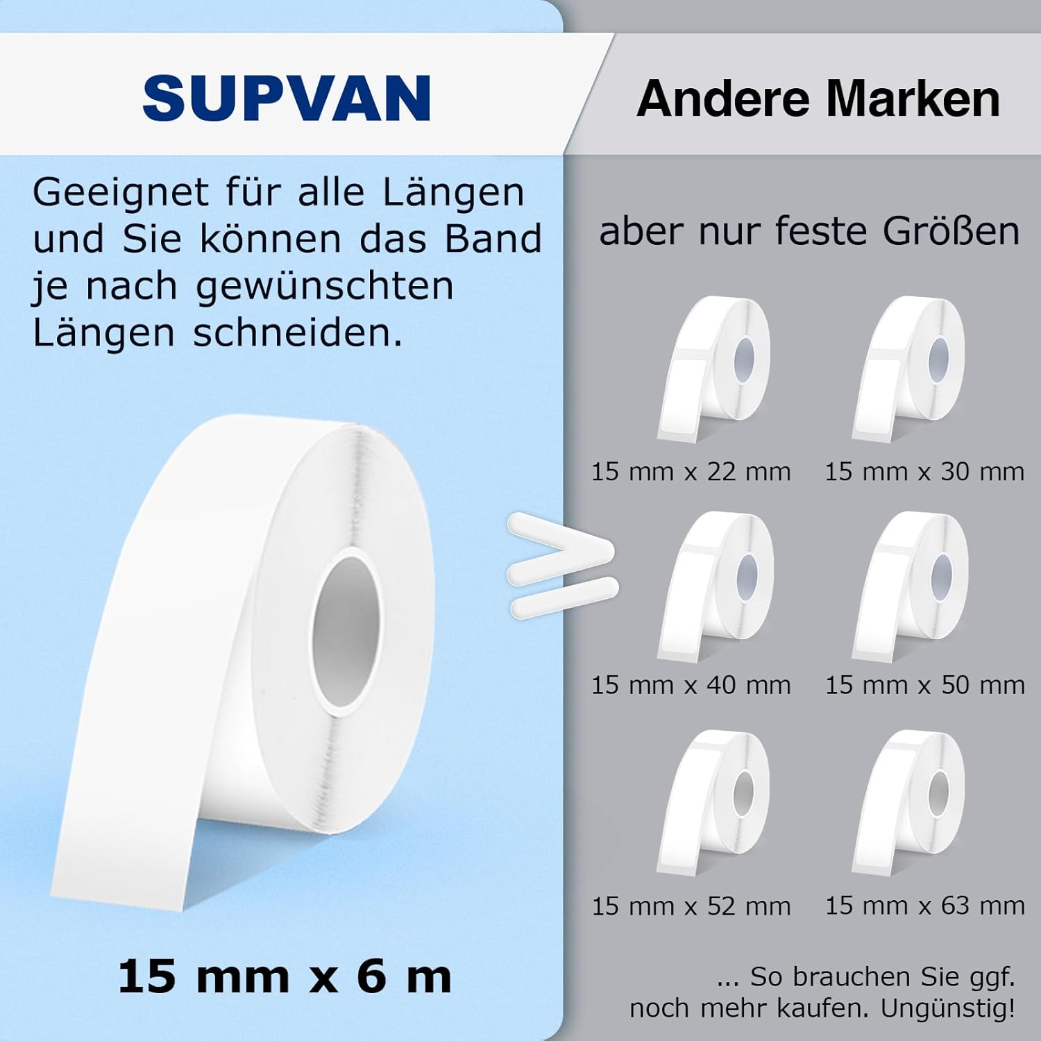 Thumbnail 3 de SUPVAN E10 Etikettendrucker für wasserdichte Etiketten 15 mm x 6 m ⌚