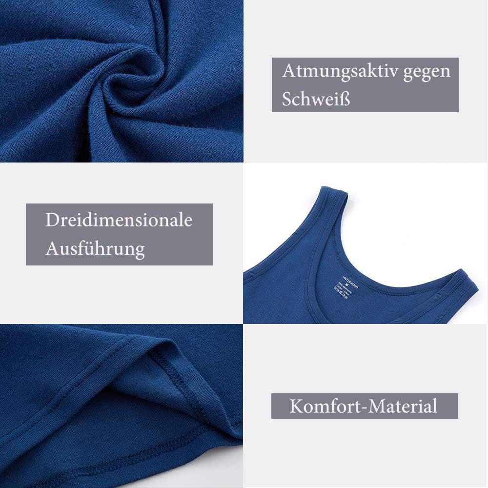 Detalle 2 de NUOZA 3er Pack Unterhemd Herren 100% Baumwolle