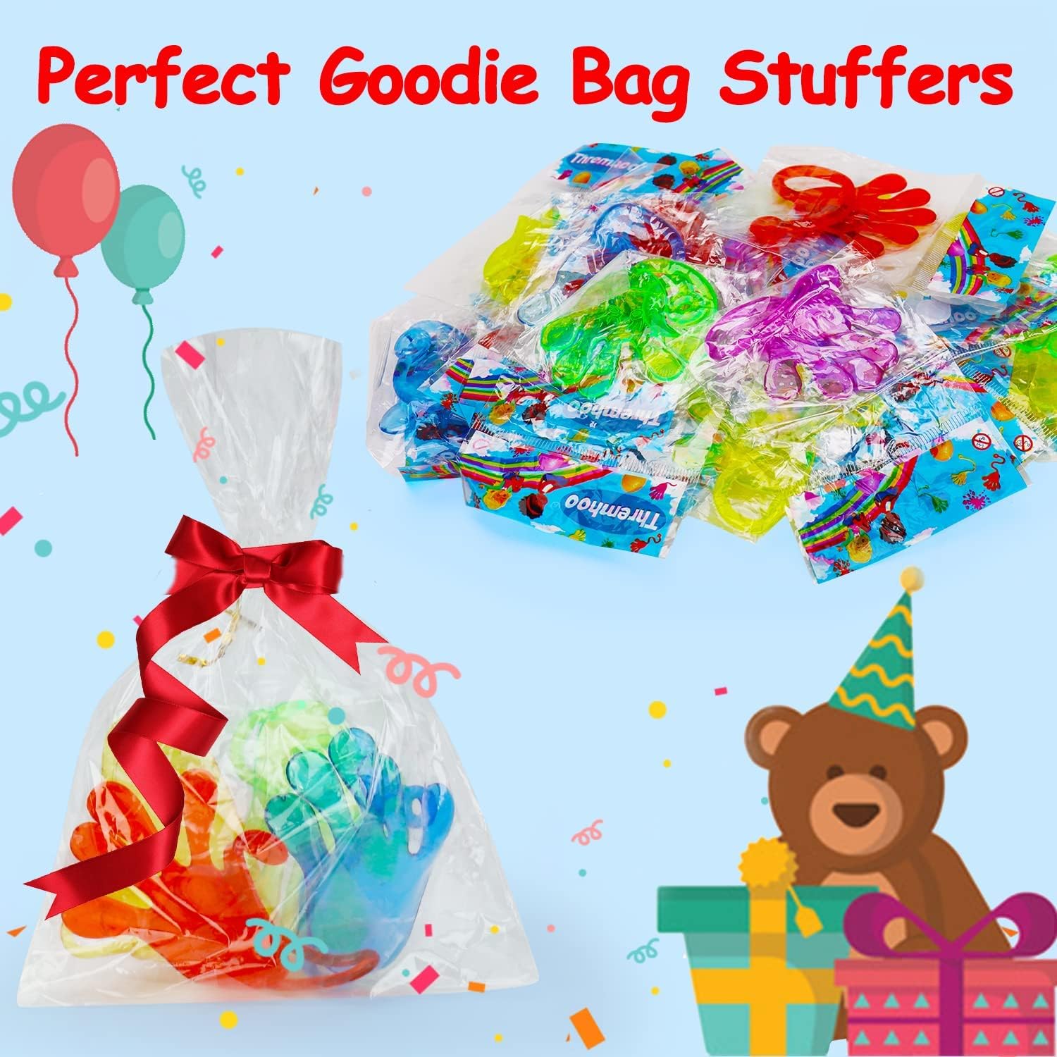 Thumbnail 3 de Thremhoo Sticky Hands Toys, 40-Pack Rubber Party Favours in Assorted Colours