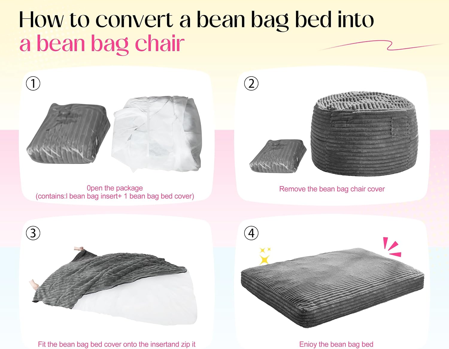Thumbnail 6 de Hobestluk Bean Bag Chair, Queen Size