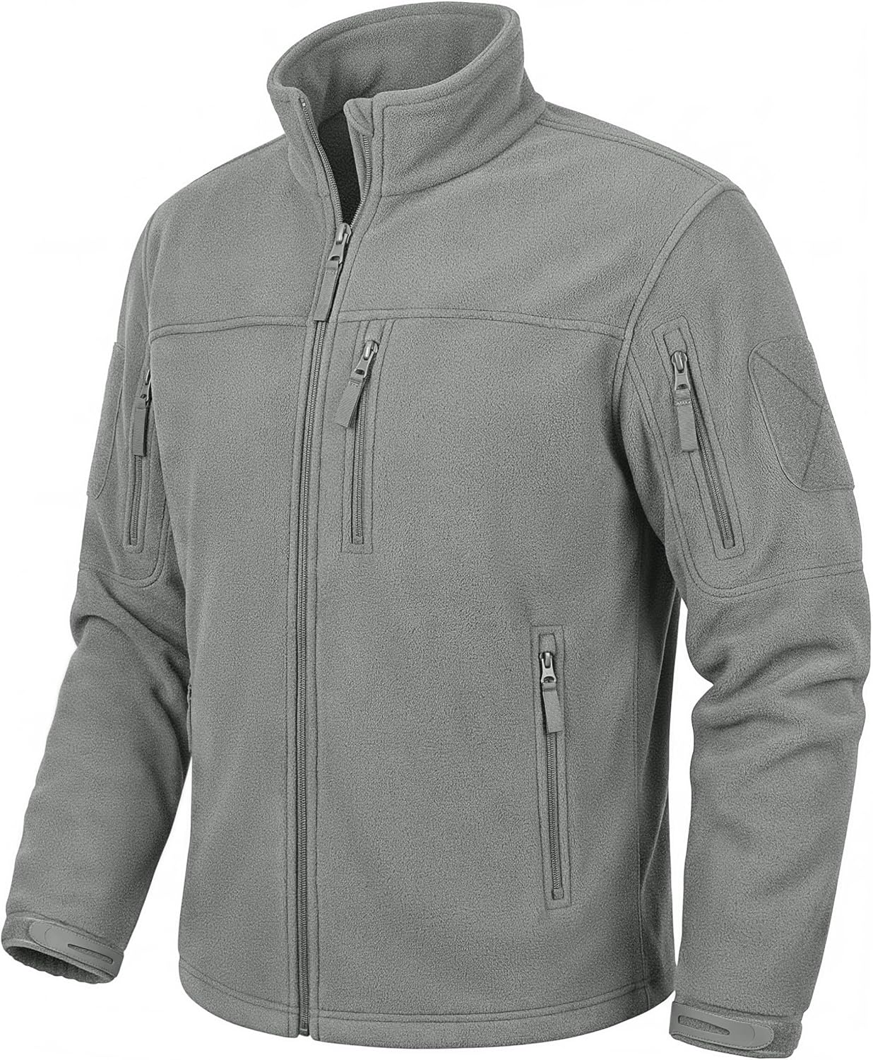 Detalle de CRYSULLY Men's Fleece Jacket, Tactical Work Coat with Five Zip Pockets