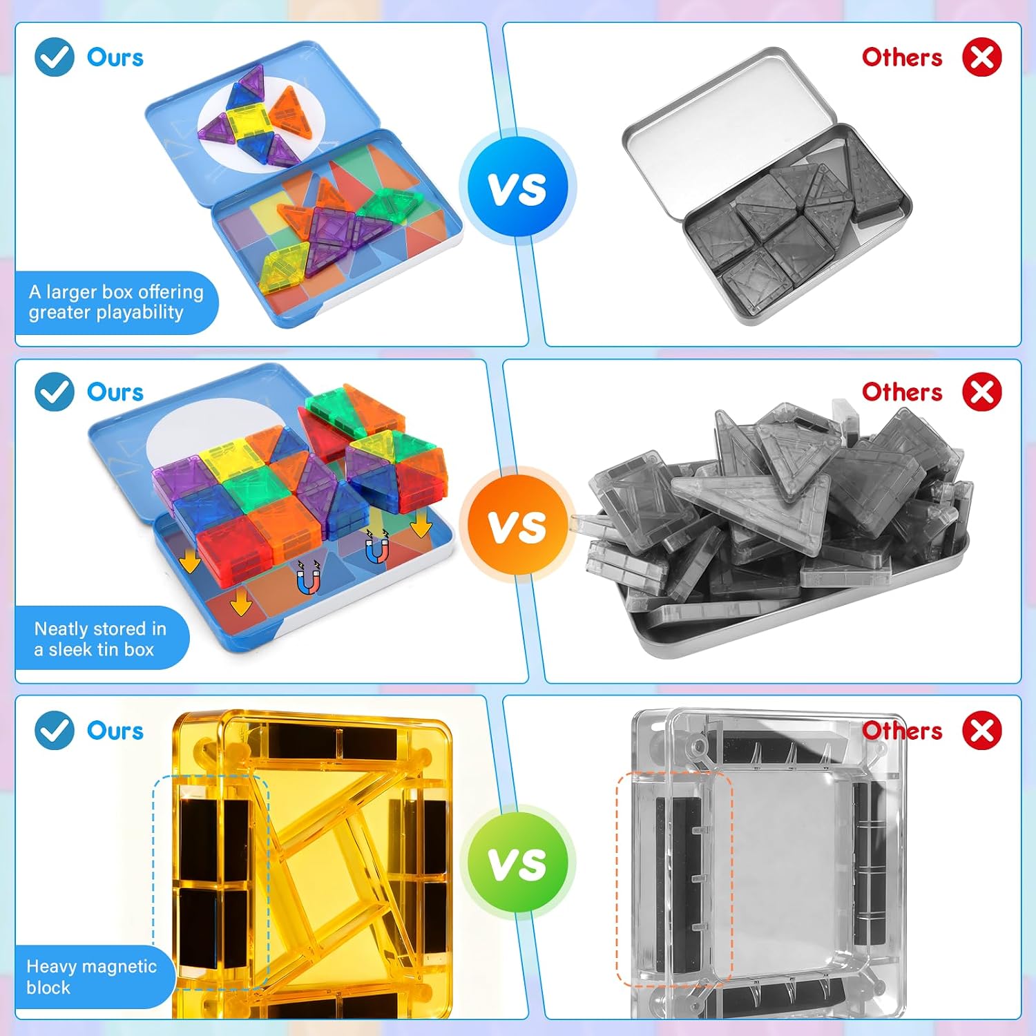Thumbnail 5 de CS COSDDI Magnetic Tiles set 42 pcs for kids 🧩