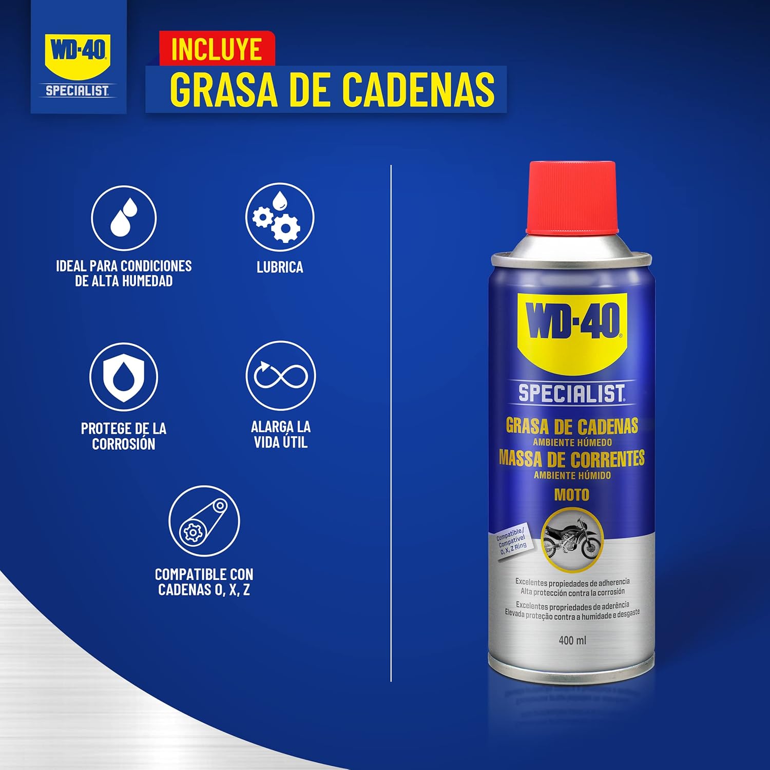 Thumbnail 5 de WD-40 Specialist Kit Cadena Moto Húmeda