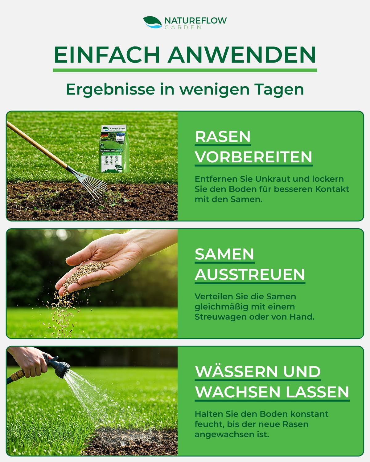 Thumbnail 6 de Rasensamen Schnellkeimend 20kg 🌱