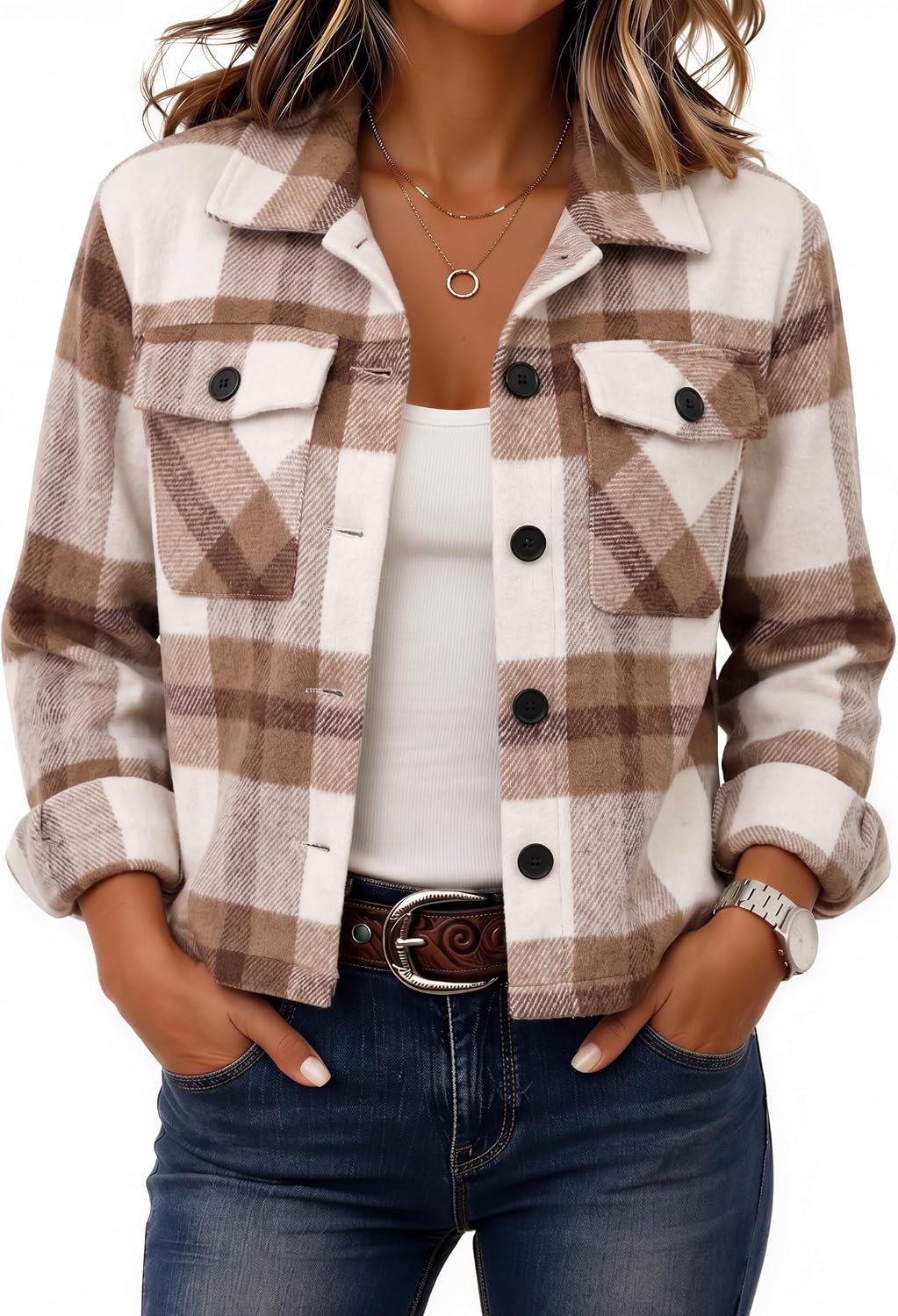 Thumbnail 6 de Zeagoo Cropped Shacket Jacket
