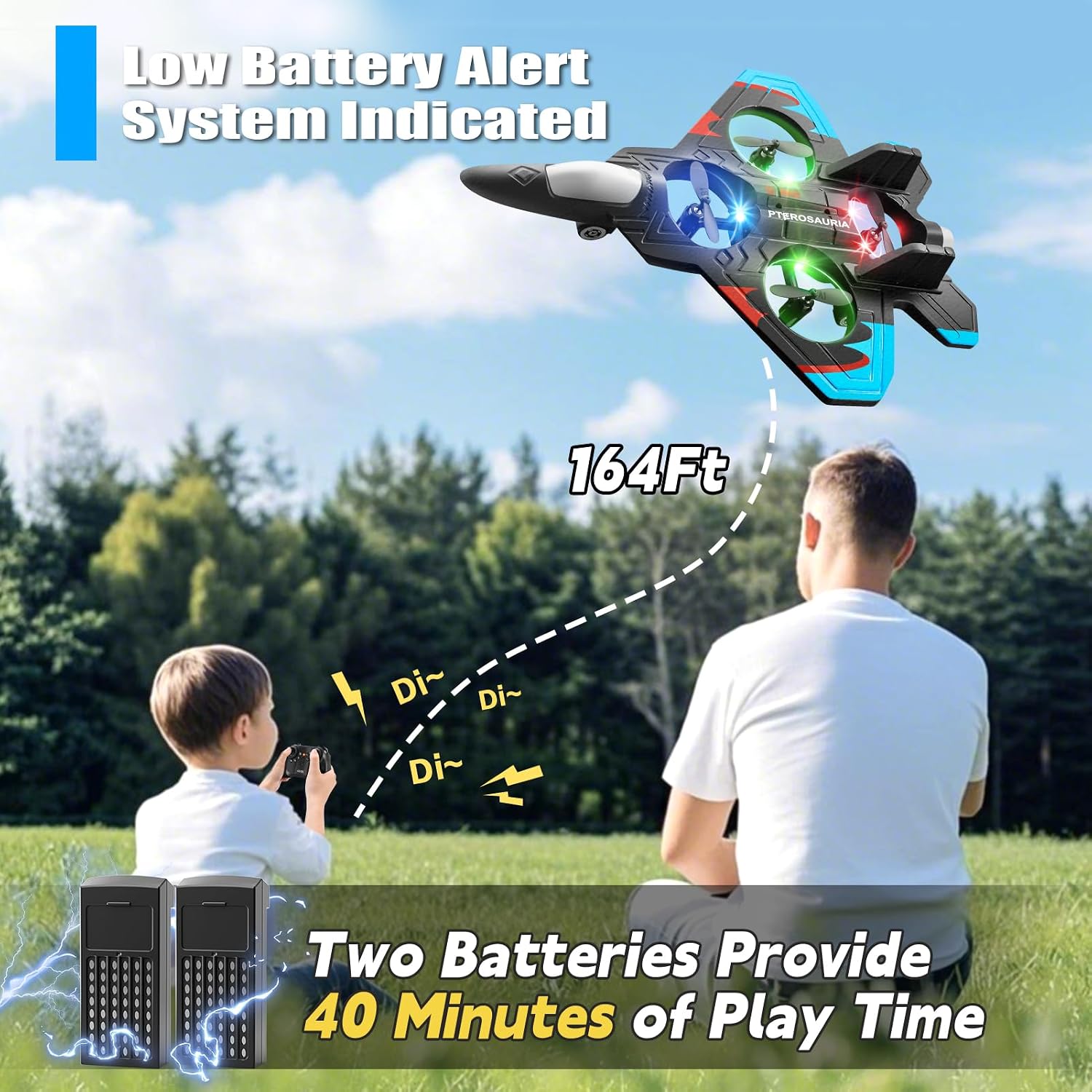 Detalle 2 de 4DRC V32 Foam RC Airplane with LED Lights, 360° Flips and Stunt Rolls