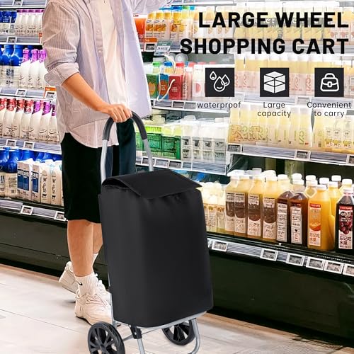 Thumbnail 1 de Carro de Compra Plegable T-LOVENDO.ES de 2 ruedas grandes, con bolsa desmontable e impermeable (hasta 25 kg)