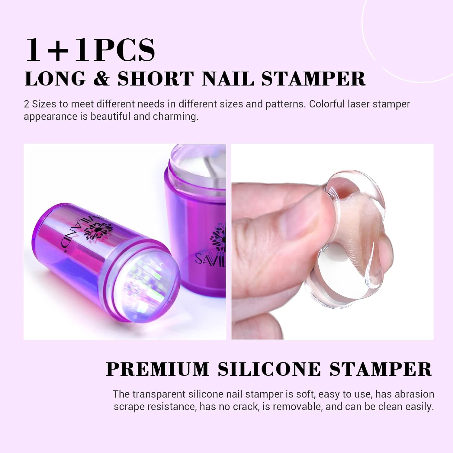 Thumbnail 2 de Saviland Silicone French Tip Nail Stamper Set