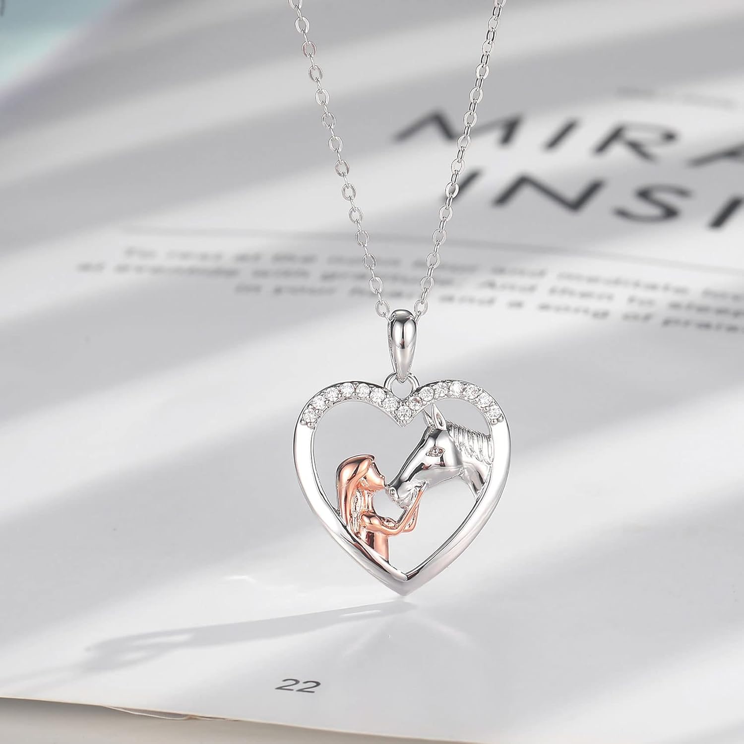 Thumbnail 3 de ITESSY Silver Horse Pendant Necklace in S925 Sterling Silver with Cubic Zirconia (Girl & Women Gift)