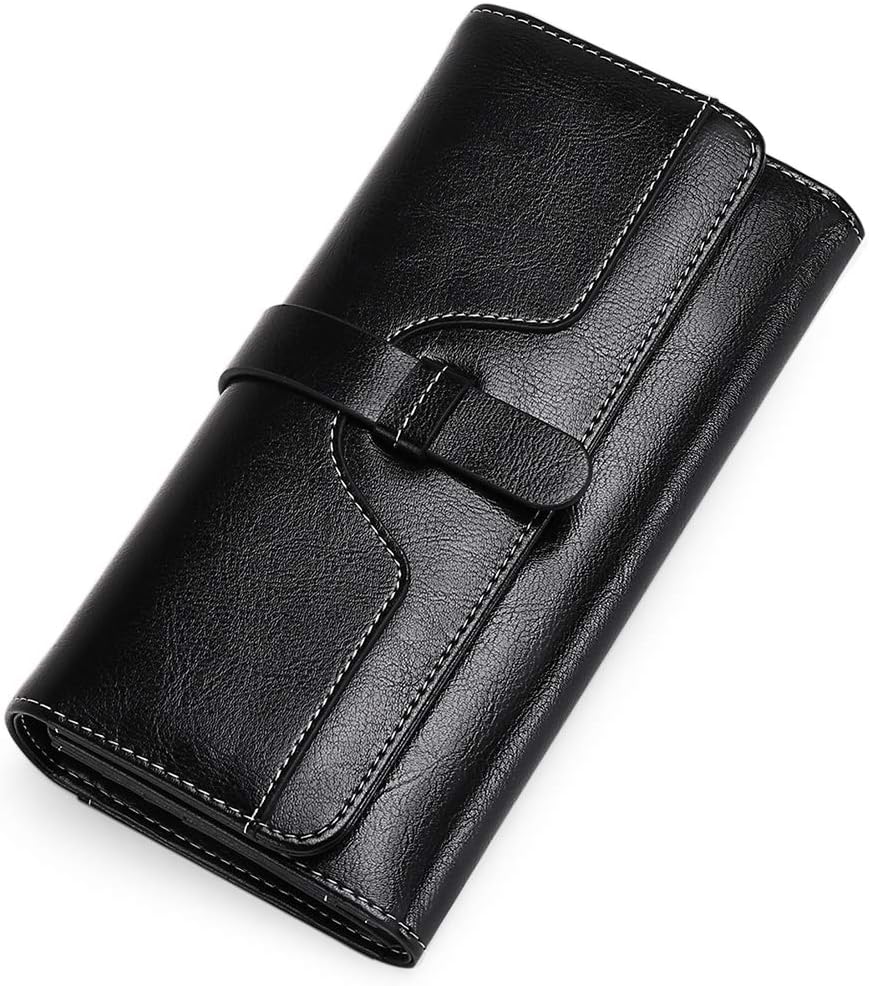 Detalle de SENDEFN RFID Blocking Wallet for Women with Multiple Card Slots and Zipper Compartment