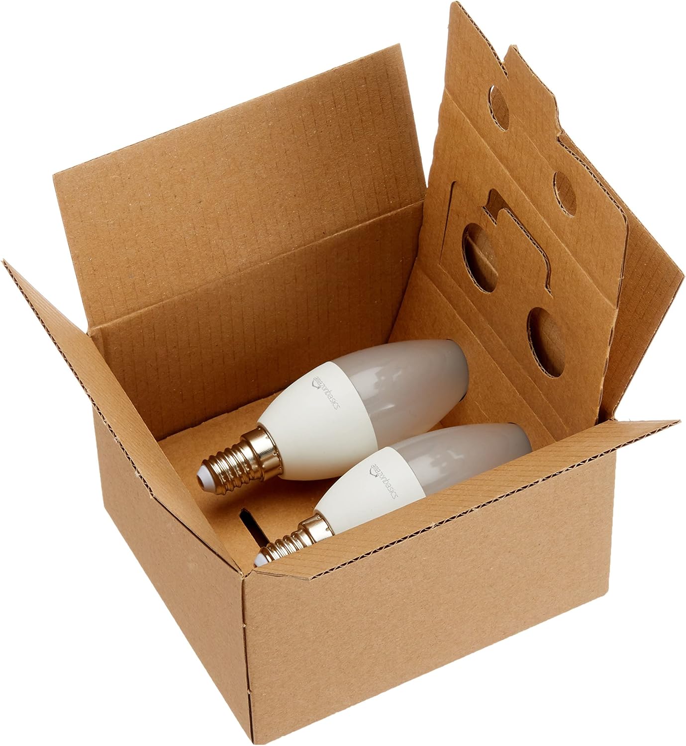 Detalle 2 de Amazon Basics E14 LED Kerzenform – 2er-Set, 6 W, dimmbar, warmweiß 2700 K
