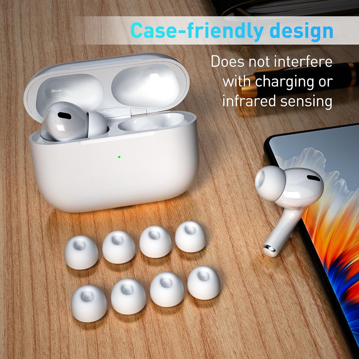 Detalle 2 de YISH Y922W-EU-DI ersättningsproppar för AirPods Pro och Pro 2, silikon i fyra storlekar