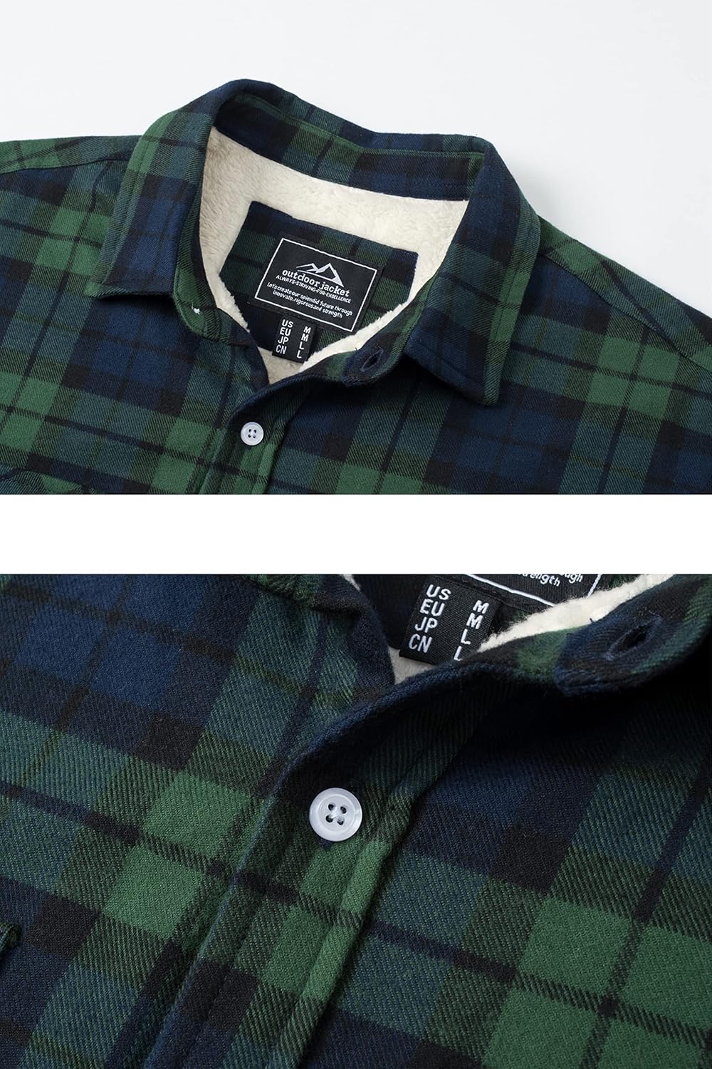 Thumbnail 2 de TACVASEN Herren Fleece Thermohemd Warm Flanellhemd