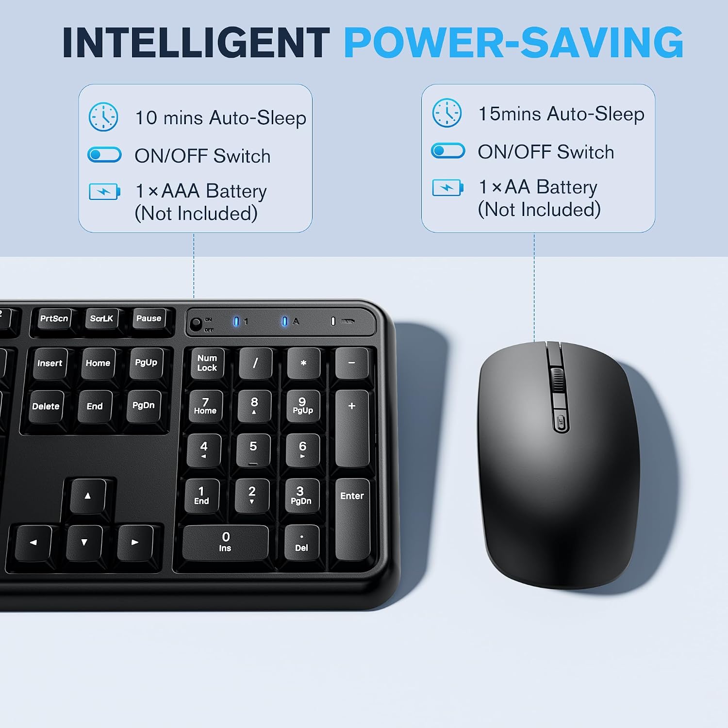 Detalle 2 de Hamile Wireless Keyboard and Mouse Combo, Full-Size