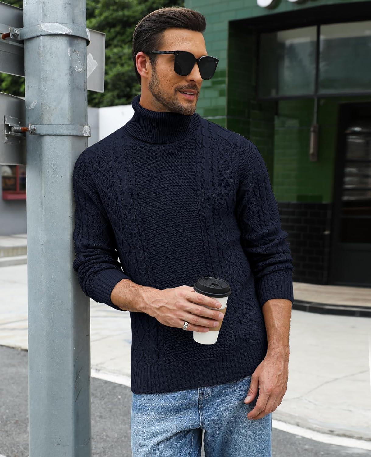 Thumbnail 5 de Zetieny Herren Rollkragenpullover – Slim Fit Feinstrick Langarm