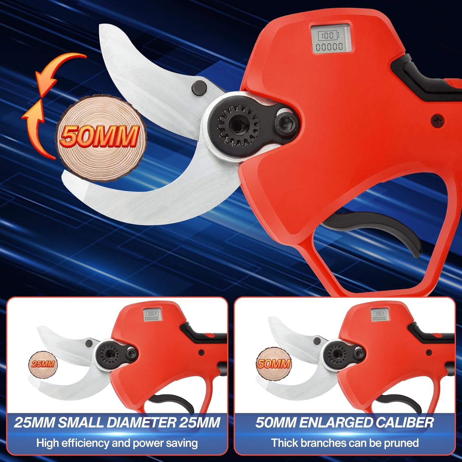 Detalle de 50mm Forbice Potatura a Batteria con Asta Telescopica 2,4 m – lama SK7, doppia batteria