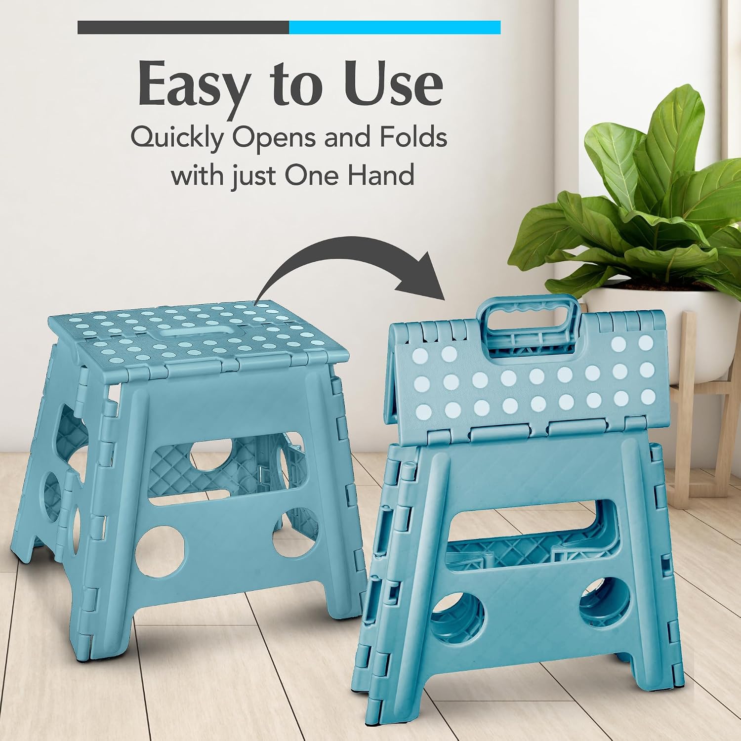 Thumbnail 2 de Handy Laundry Folding Lightweight Step Stool (Teal, 13 inch)