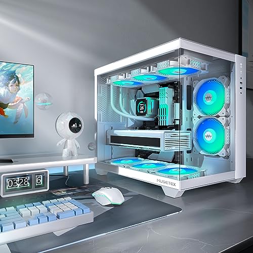 Detalle 2 de MUSETEX Caja ATX con Ventiladores ARGB y Vista 270° 🌬