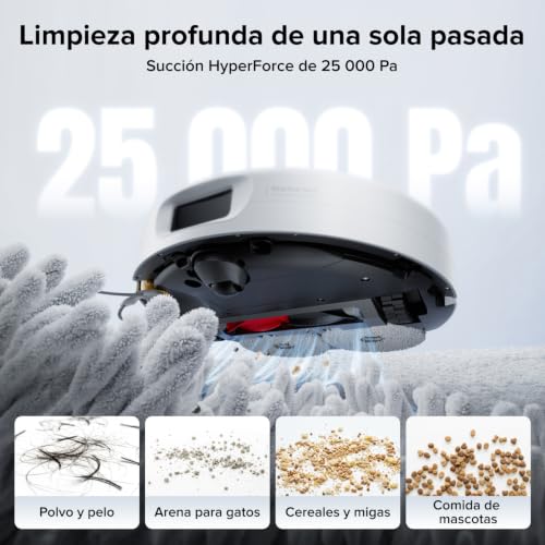 Detalle 2 de roborock Qrevo 2 Pro Set: robot aspirador de 25.000 Pa para alérgicos y hogares con mascotas