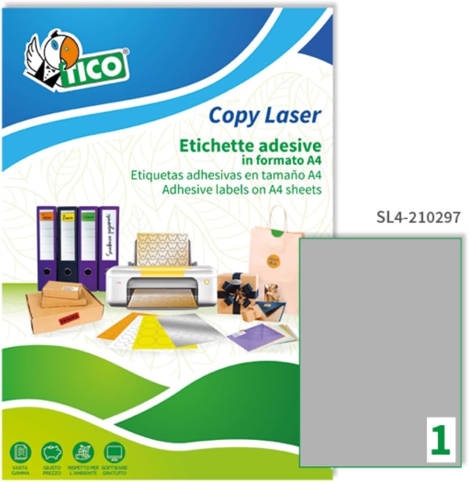 Tico Italia SL4-210297 Etichette argento A4 210x297