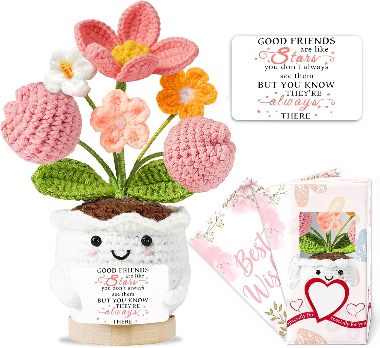 Detalle de Best Friend Crochet Tulip Gifts for Women – Thoughtful Friendship Tokens for Desk Decor