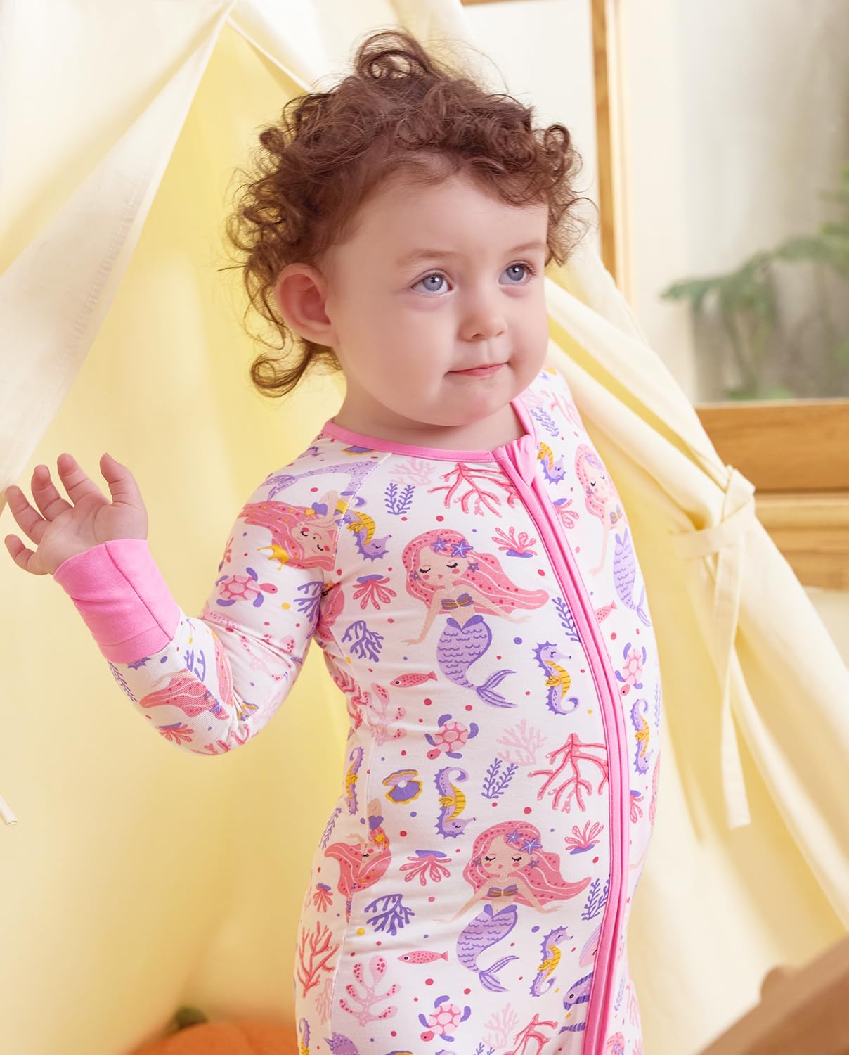 Thumbnail 6 de babee Reshinee Bamboo Viscose Baby Footie Pajamas Convertible Zipper Onesie (0–24M)