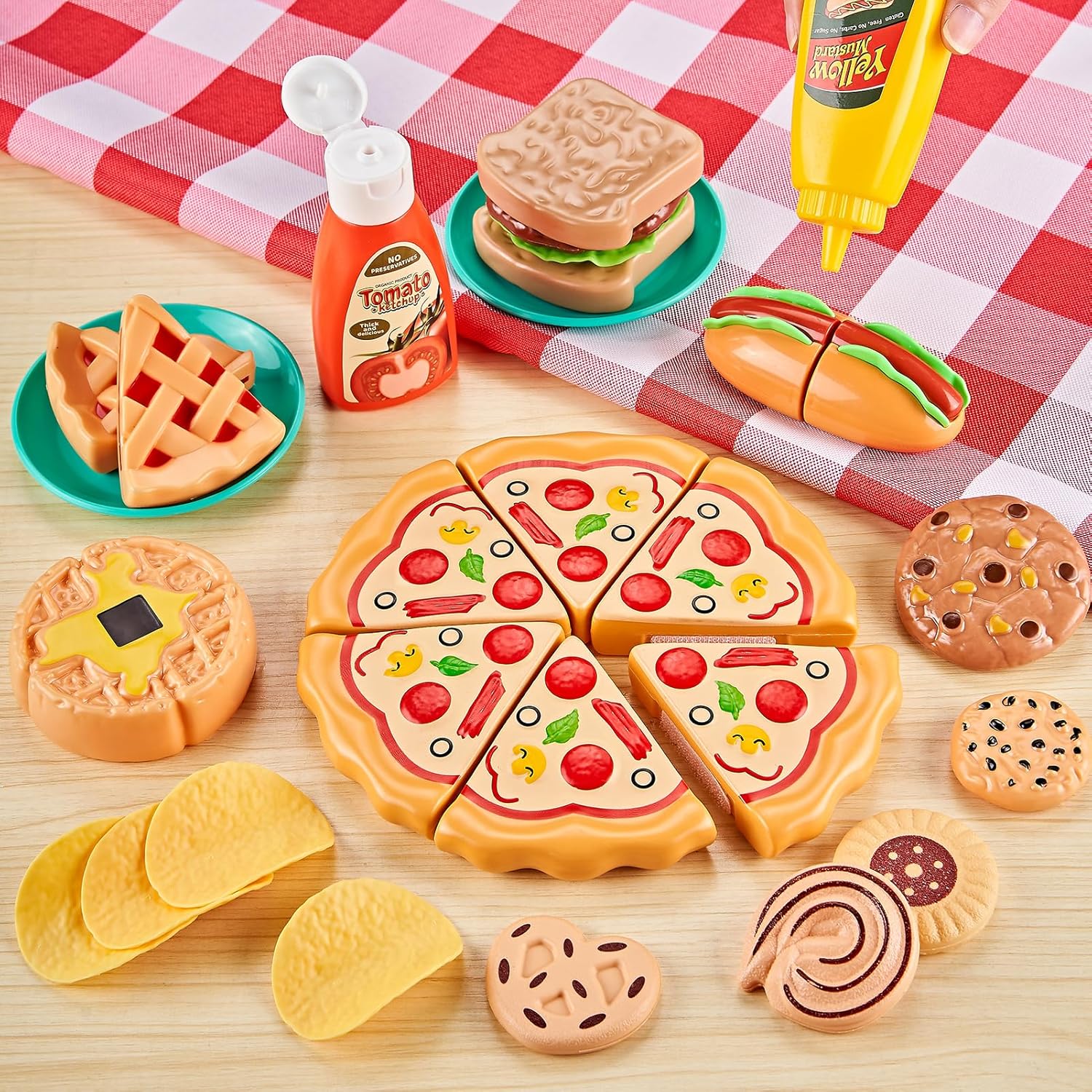 Detalle de 85Pc Pretend Play Food Set for Kids ๐ฝ
