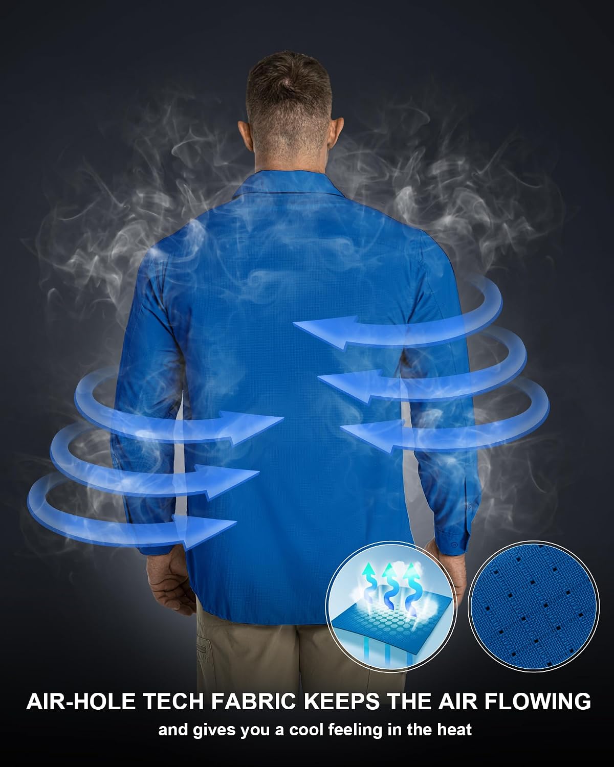Detalle de 33,000ft Men's Long Sleeve Sun Protection Shirt UPF 50+ with Quick-Dry Cooling for Outdoor Adventures