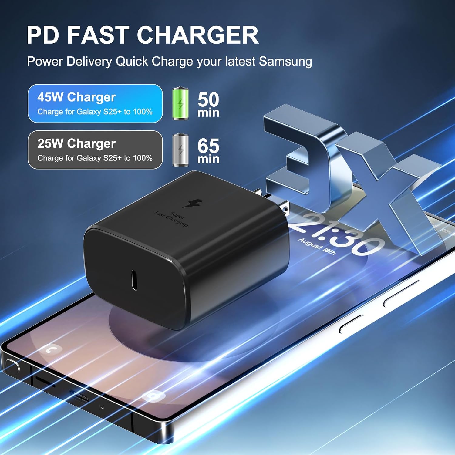 Detalle 2 de LKBeau XHD-PD45W 45W USB-C Wall Charger with PPS Fast Charging