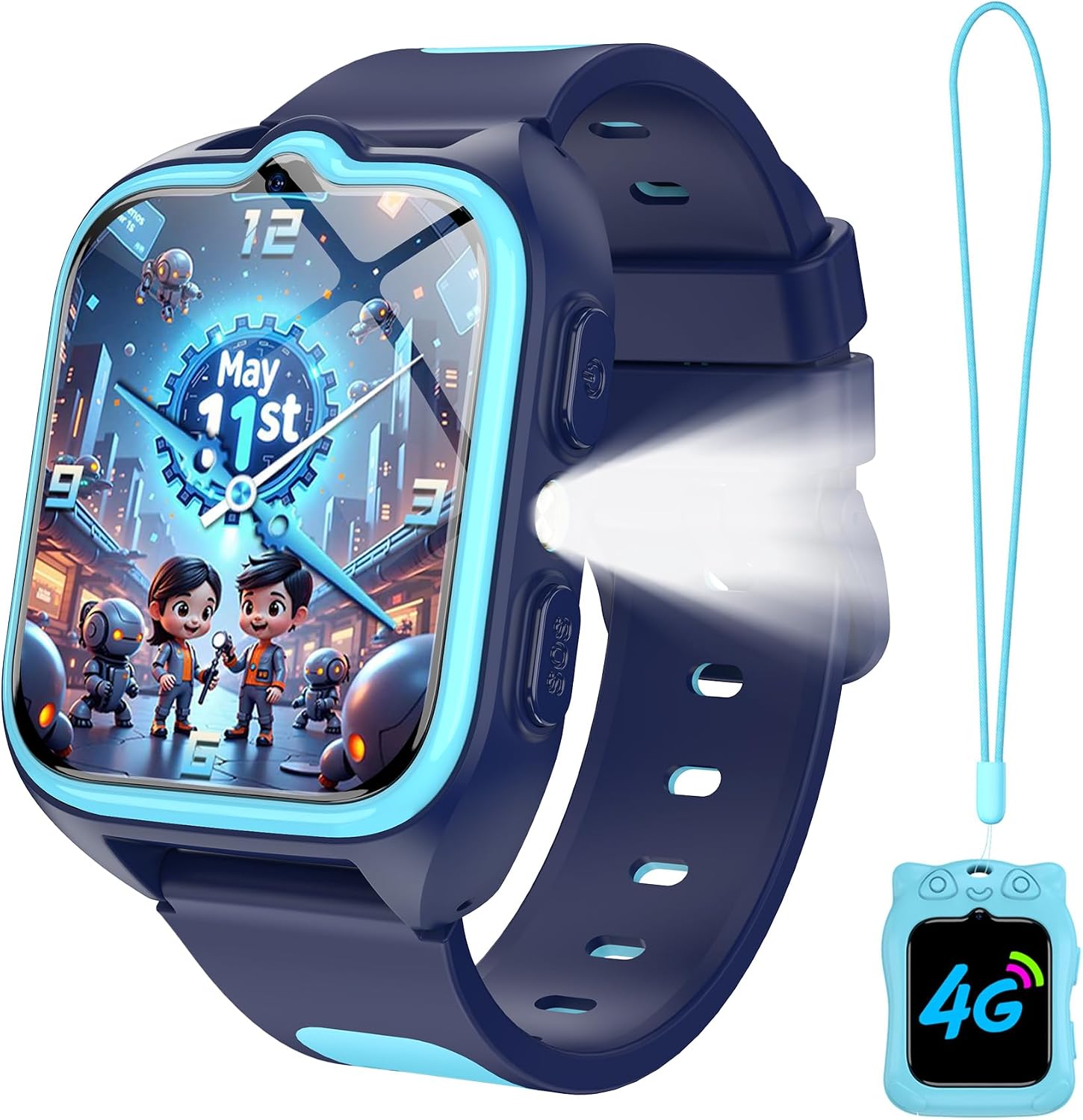 Detalle de Kids Smart Watch with 4G, GPS, SOS and Classroom Mode for 4–15 Years