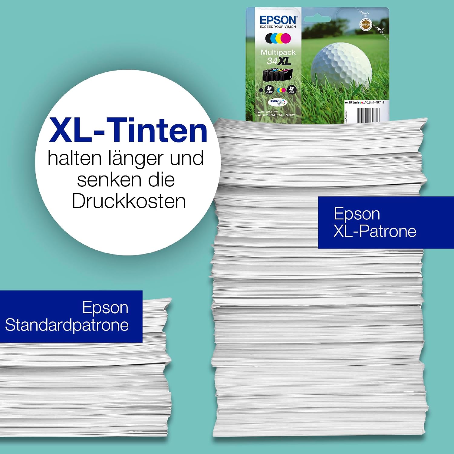 Thumbnail 3 de Epson 34 Golfball Genuine Multipack: Four-Colour DURABrite Ultra Ink Cartridges (Eco-Friendly Packaging)
