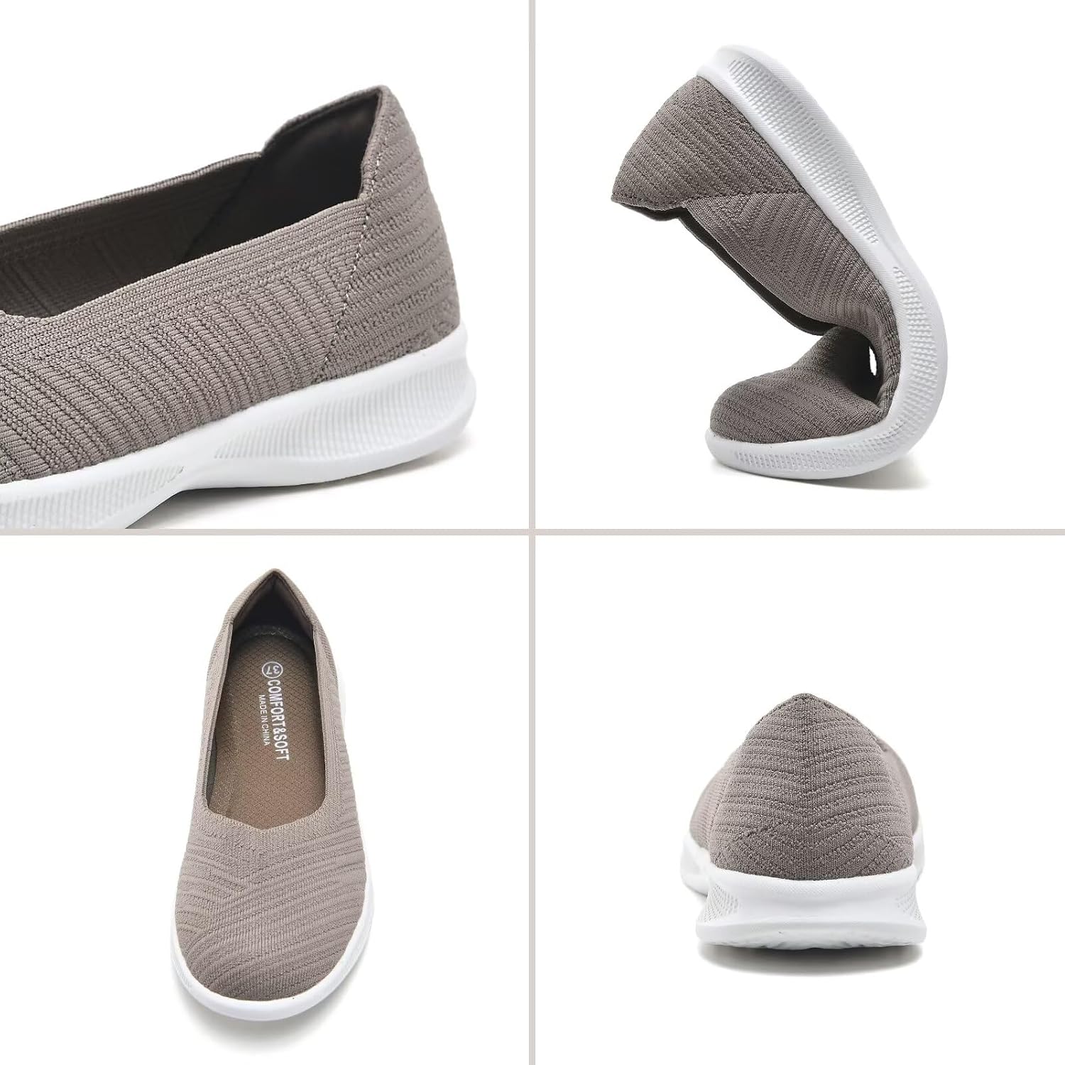 Detalle 2 de Konhill Damen Loafers – Bequeme, flache Slip-On Ballerinas für Alltag und Büro