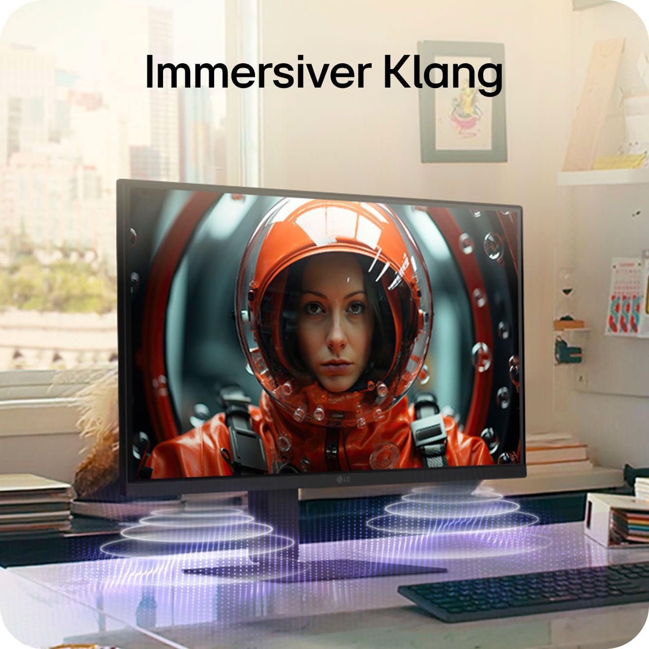 Detalle de LG Ultrafine 27U730A-B.AEU: 27 Zoll 4K IPS Monitor mit HDR10 und USB-C (90 W) – schwarz