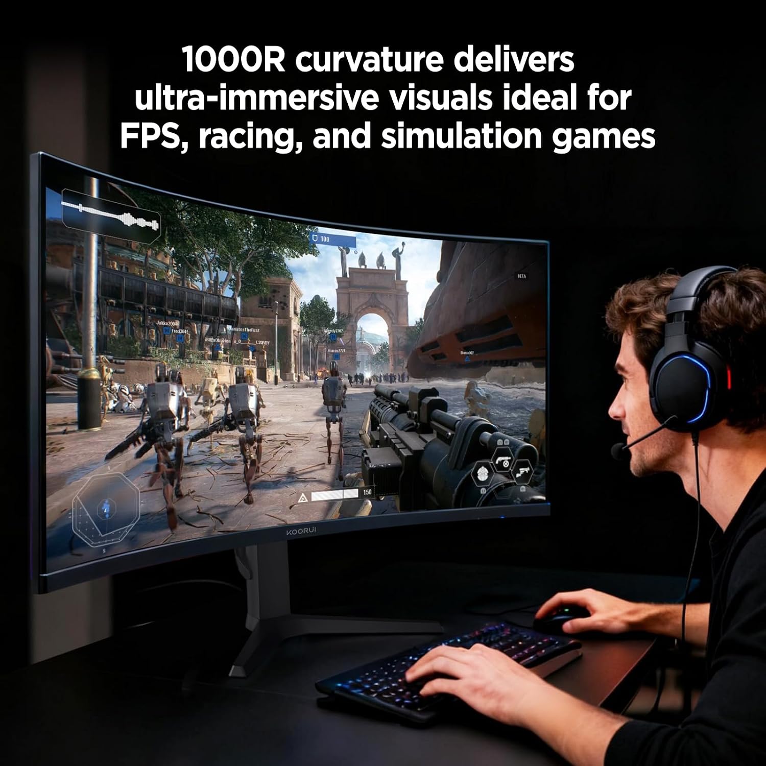 Thumbnail 5 de KOORUI 34-inch Curved Gaming Monitor