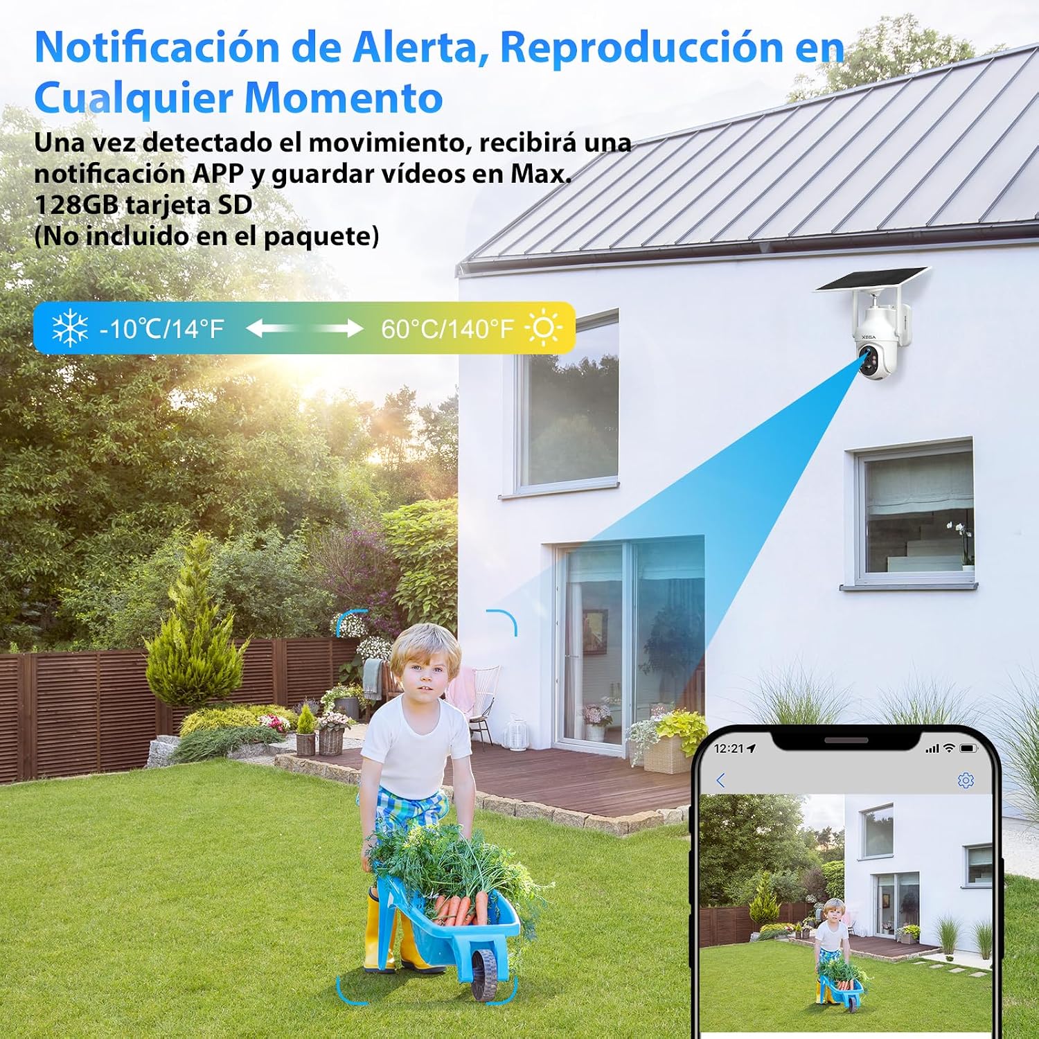 Detalle 2 de Xega 4G LTE Camara Solar 2K 10400mAh