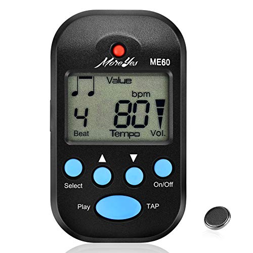 Detalle de MOREYES Mini métronome numérique avec haut-parleur multifonction – compact et pratique pour saxophone, piano, guitare, violon, flûte et tambour