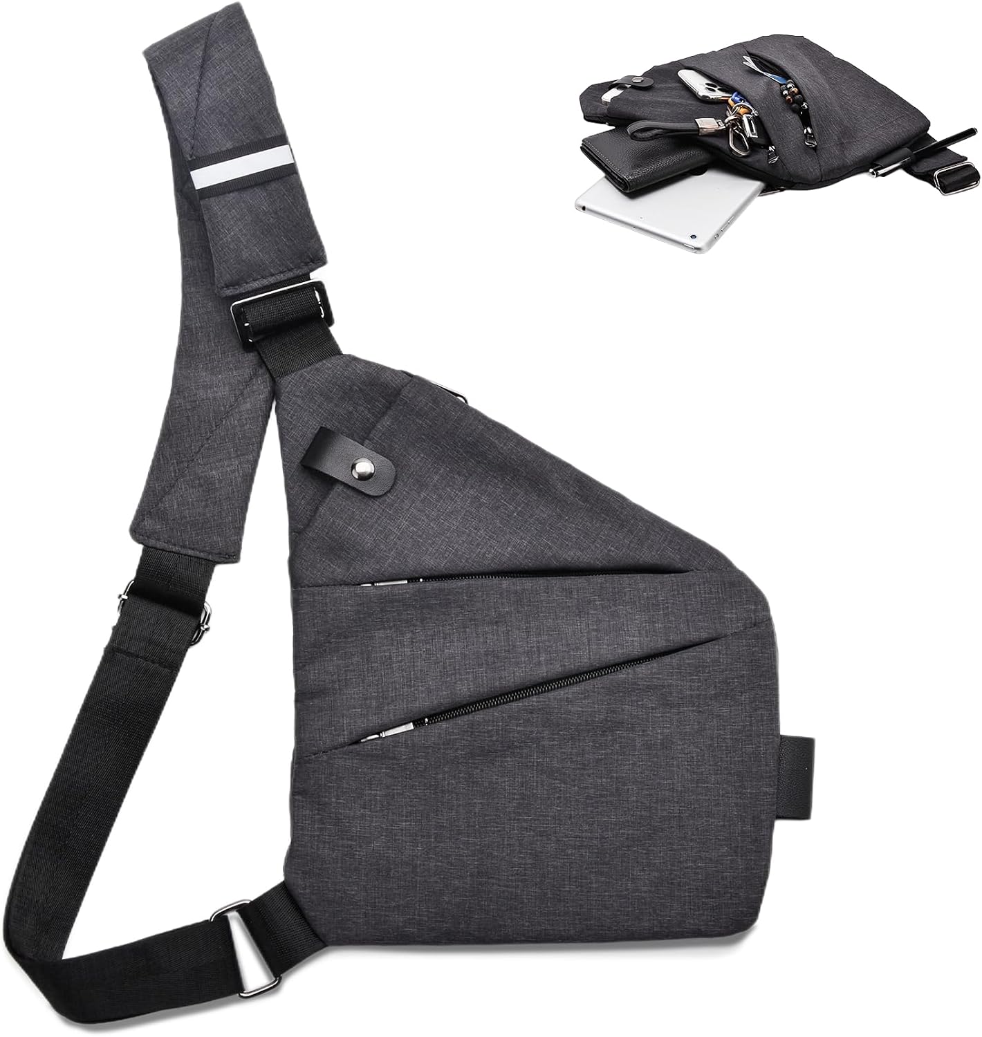 Detalle de YAOZUP Borsa da Viaggio Antifurto: ampia tracolla con scomparti multipli per uomo e donna