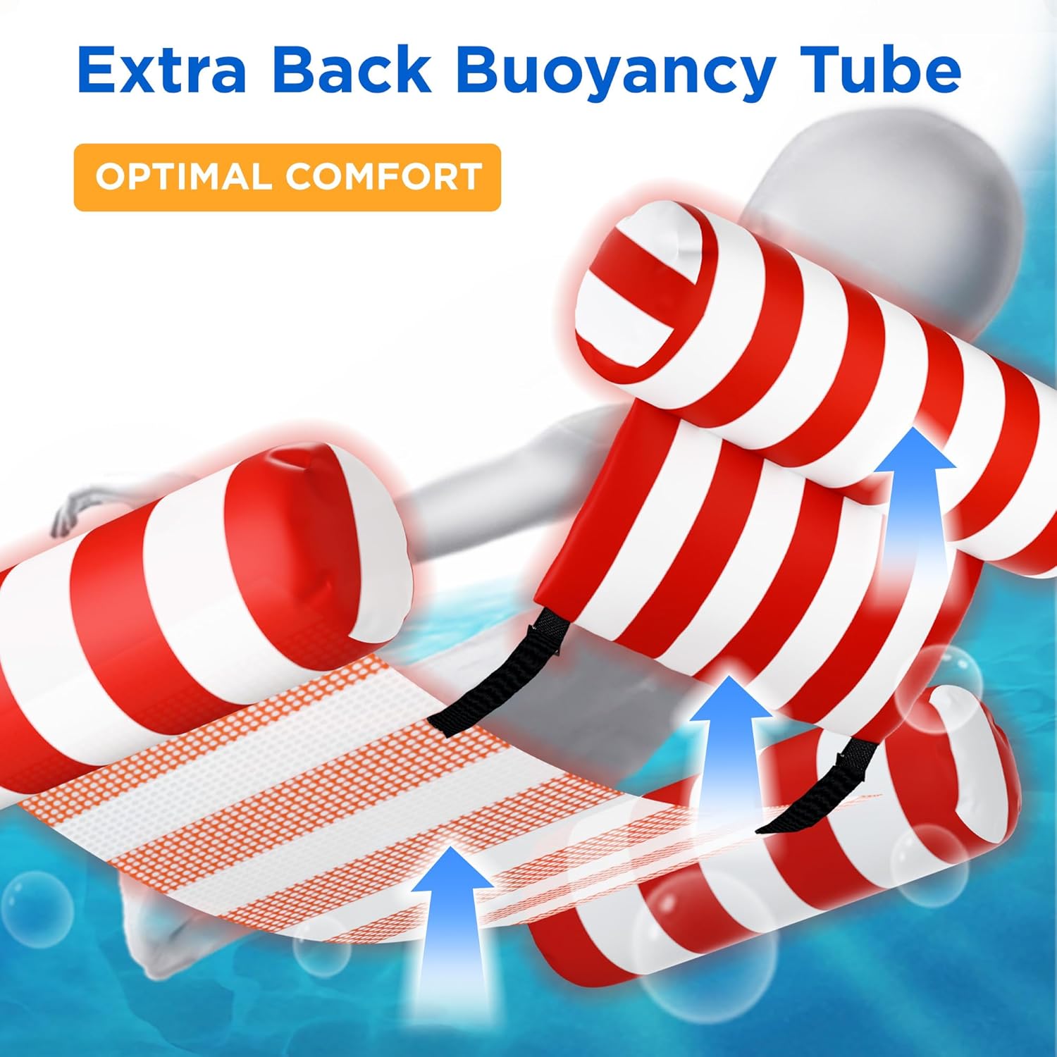 Thumbnail 3 de Funscape Pool Floats Chairs Adult, 2 Packs Heavy Duty Inflatable Lounges