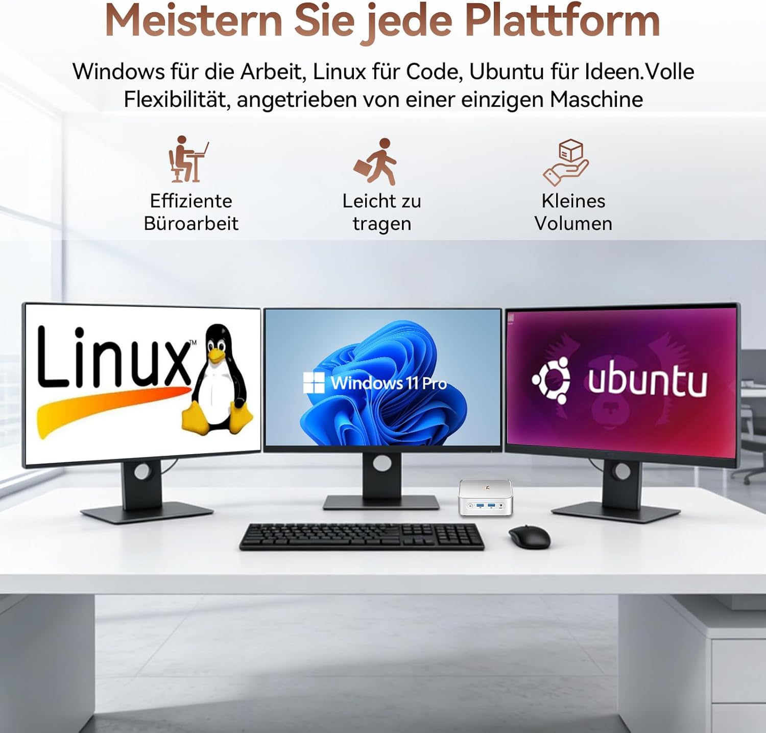 Thumbnail 5 de Huidun H80 Mini PC mit AMD Ryzen 5, 16 GB RAM, 512 GB SSD und 4K@60Hz – für Büro, Schule & Heimkino