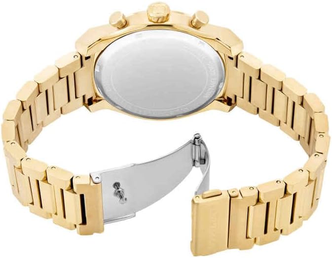 Detalle de Michael Kors Herren-Uhren Analog Quarz 32029933 – Edelstahlgehäuse, schwarzes Zifferblatt, 44 mm