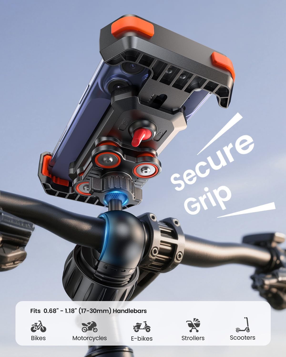 Detalle de LOXP Bike Phone Holder with Dual Vibration Dampener