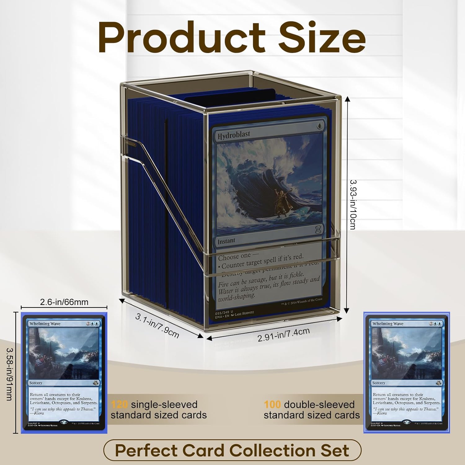 Thumbnail 1 de Mlikero 6 Pack Card Deck Boxes – Black Commander Case with 600 Sleeves and Dividers