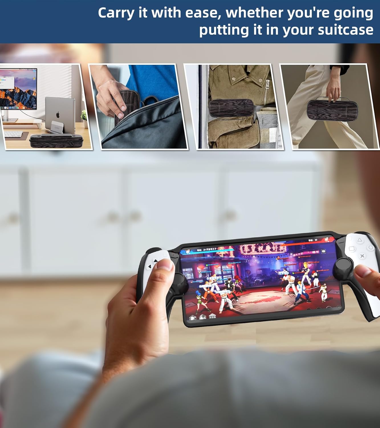 Thumbnail 5 de QUAGGY 3-in-1 Accessory Kit for PlayStation Portal – EVA Carry Case, Silicone Cover with Stand, and 2 Screen Protectors