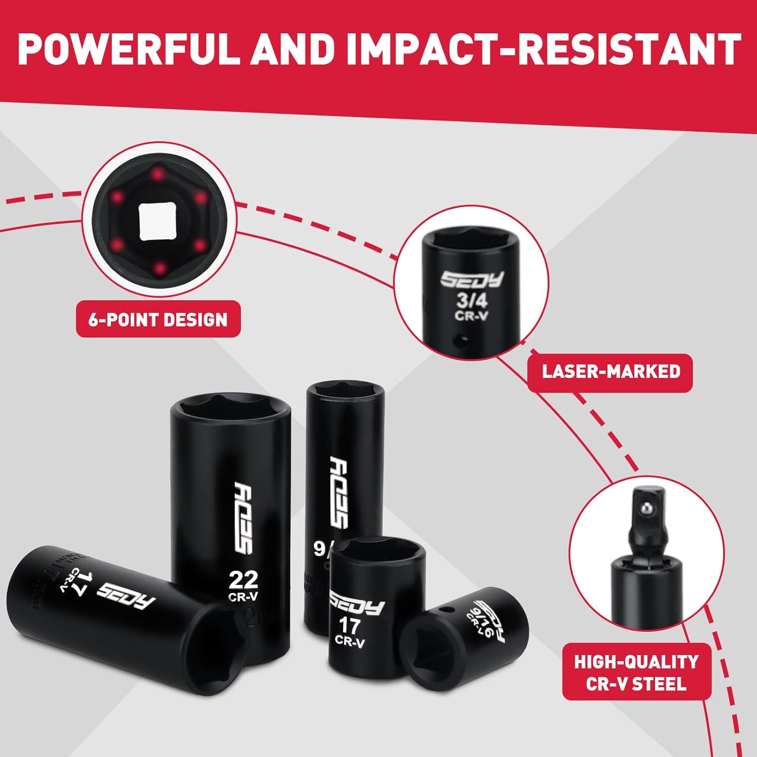 Thumbnail 2 de 96-Piece 3/8" Drive Impact Socket Set