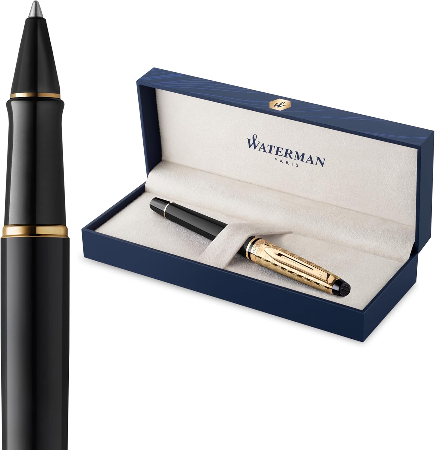 Thumbnail 6 de Waterman Hémisphère Stylo roller Noir Or