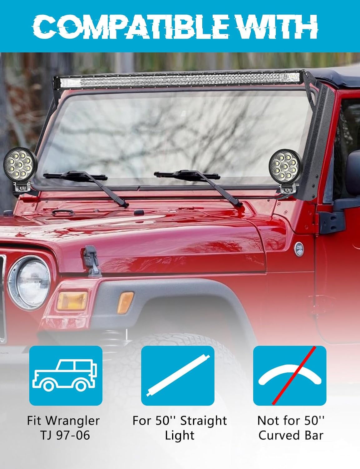 Detalle de ADTOPI Windshield Light Bar Mount, 50-inch