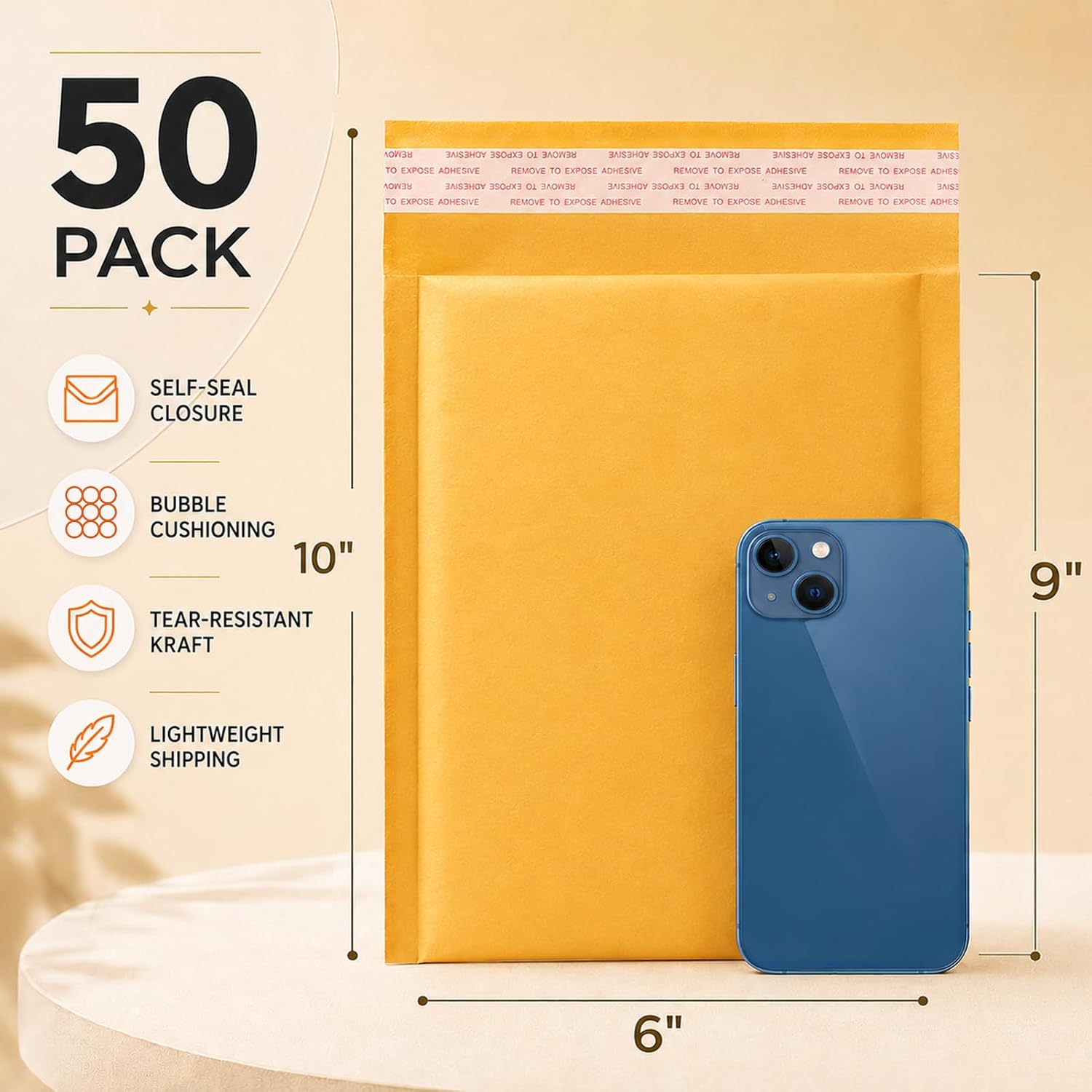 Detalle 2 de Switory A5 Padded Envelopes 50pc 15.3x22.9cm