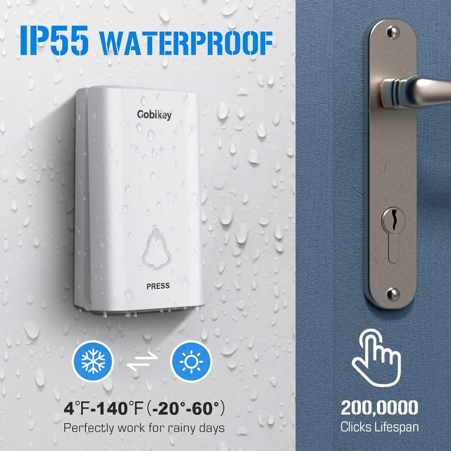 Thumbnail 4 de Self-Powered Wireless Doorbell with 52 Chimes 📮