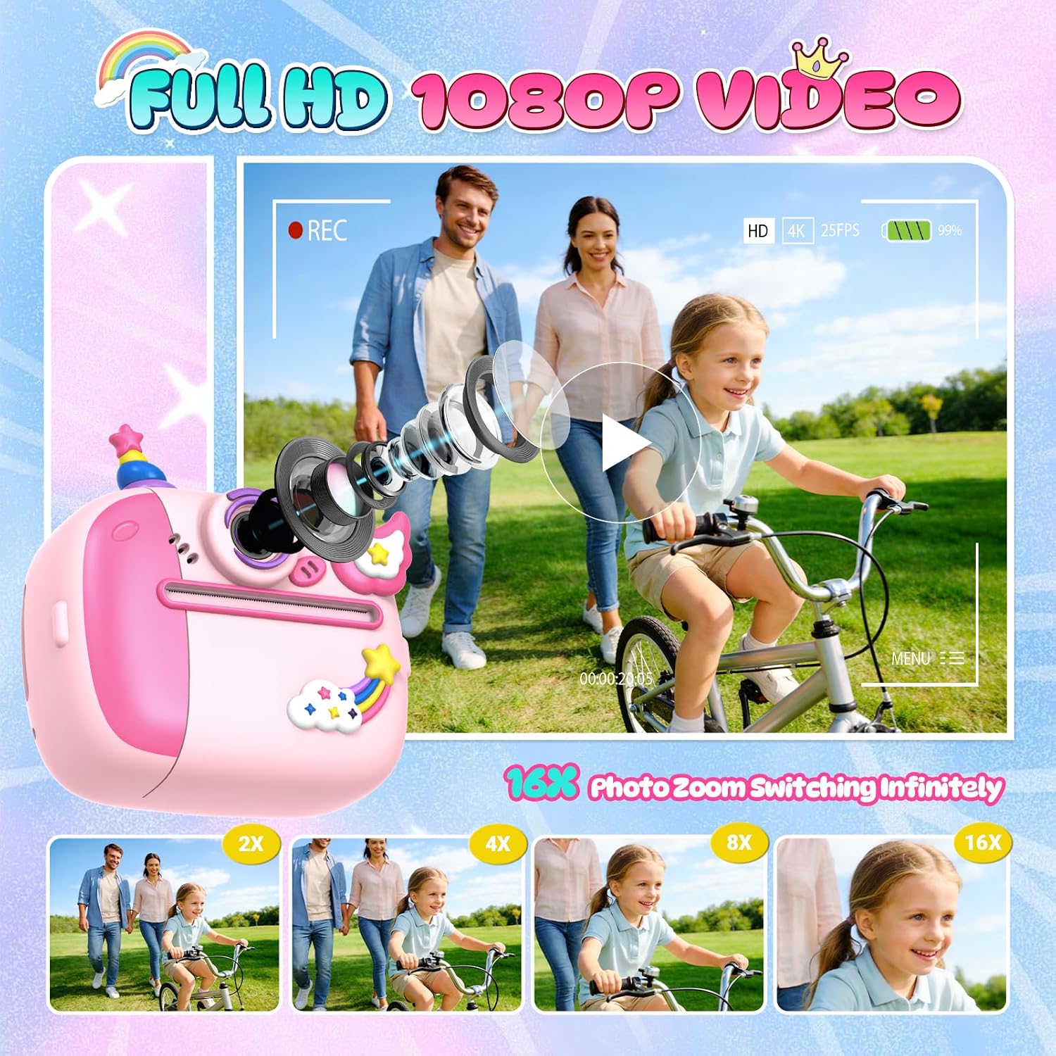 Detalle de Wootoyz Kids Camera Instant Print 3–12 yrs