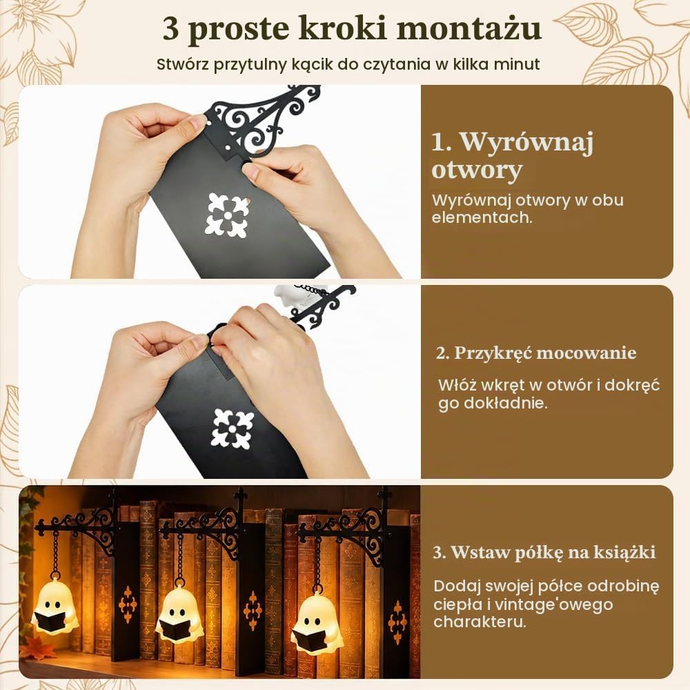 Detalle 1 de HuaMuDM HuaMuDM01 – dekoracyjne oświetlenie półki LED, 3 sztuki, metal